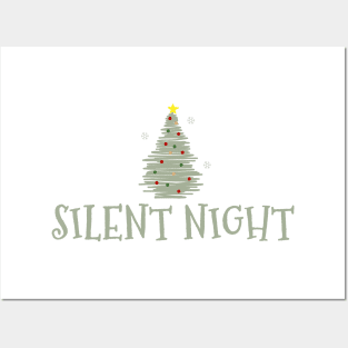 Christmas Tree Silent Night Posters and Art